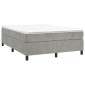 vidaXL Πλαίσιο Κρεβατιού Boxspring Ανοιχτό Γκρι 140x200 εκ. Βελούδινο