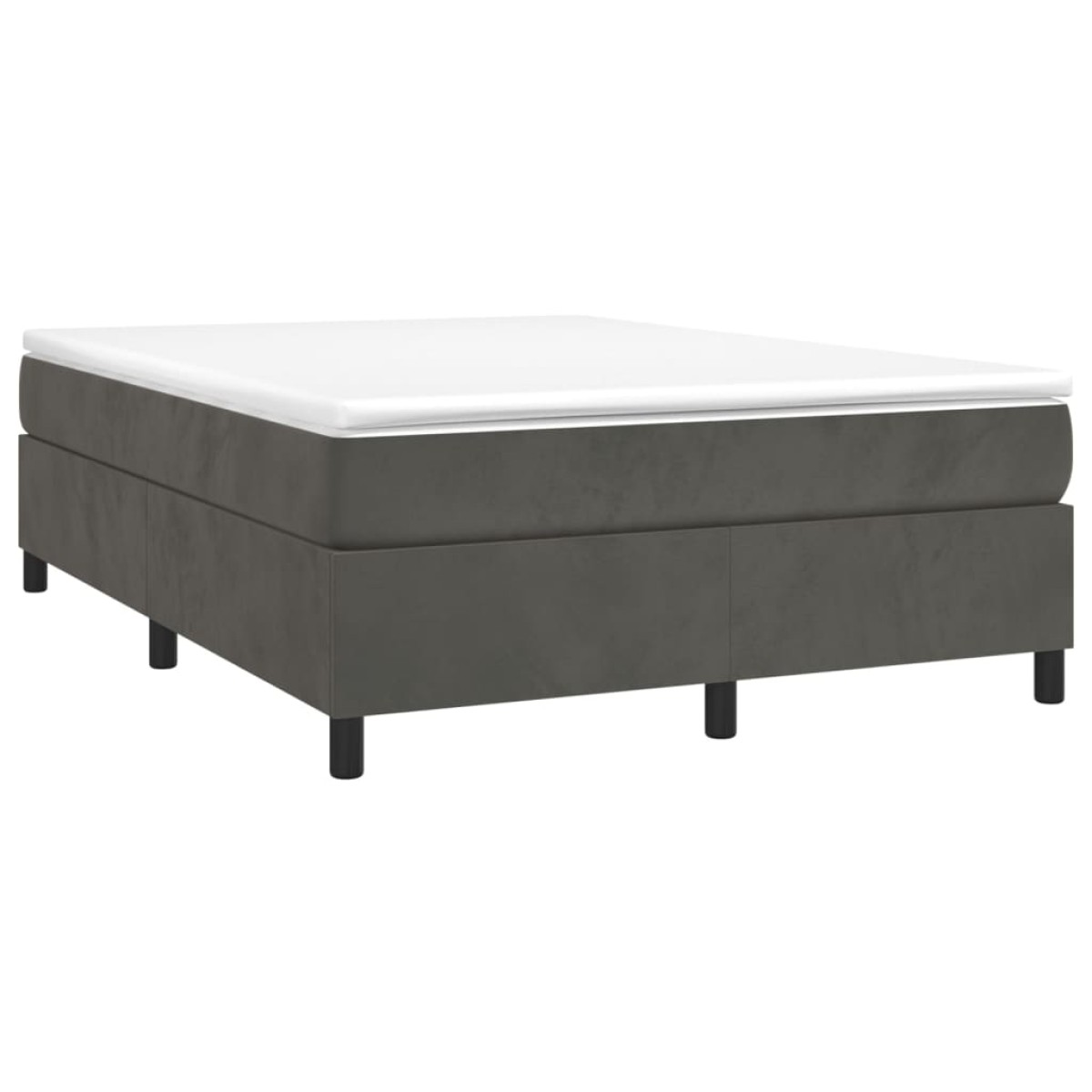 vidaXL Πλαίσιο Κρεβατιού Boxspring Σκούρο Γκρι 140x200 εκ. Βελούδινο