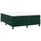 vidaXL Πλαίσιο Κρεβατιού Boxspring Σκούρο Πράσινο 140x200 εκ Βελούδινο