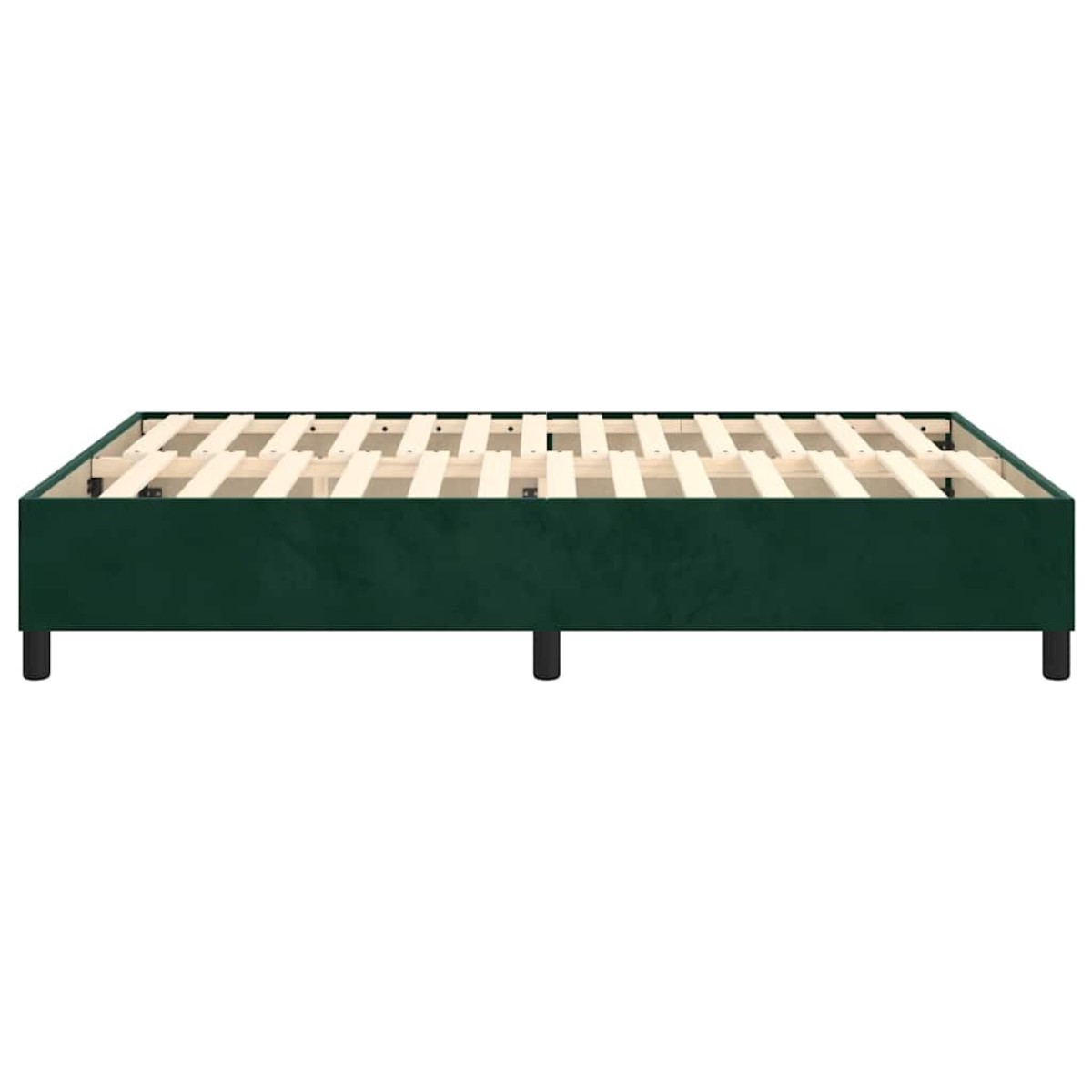 vidaXL Πλαίσιο Κρεβατιού Boxspring Σκούρο Πράσινο 140x200 εκ Βελούδινο