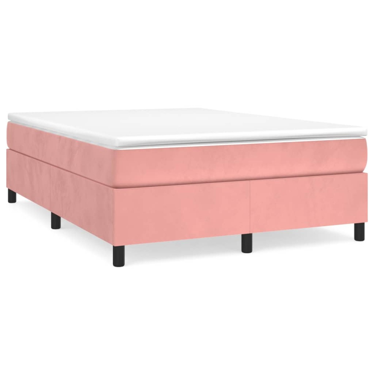 vidaXL Πλαίσιο Κρεβατιού Boxspring Ροζ 140x200 εκ. Βελούδινο