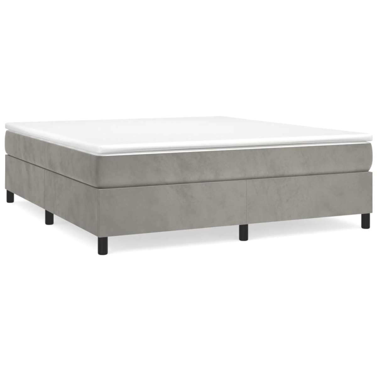 vidaXL Πλαίσιο Κρεβατιού Boxspring Ανοιχτό Γκρι 160x200 εκ. Βελούδινο