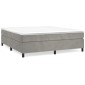 vidaXL Πλαίσιο Κρεβατιού Boxspring Ανοιχτό Γκρι 160x200 εκ. Βελούδινο