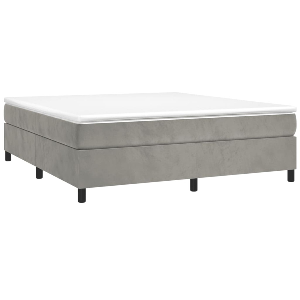 vidaXL Πλαίσιο Κρεβατιού Boxspring Ανοιχτό Γκρι 160x200 εκ. Βελούδινο