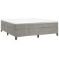 vidaXL Πλαίσιο Κρεβατιού Boxspring Ανοιχτό Γκρι 160x200 εκ. Βελούδινο