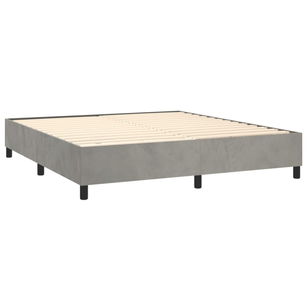 vidaXL Πλαίσιο Κρεβατιού Boxspring Ανοιχτό Γκρι 160x200 εκ. Βελούδινο