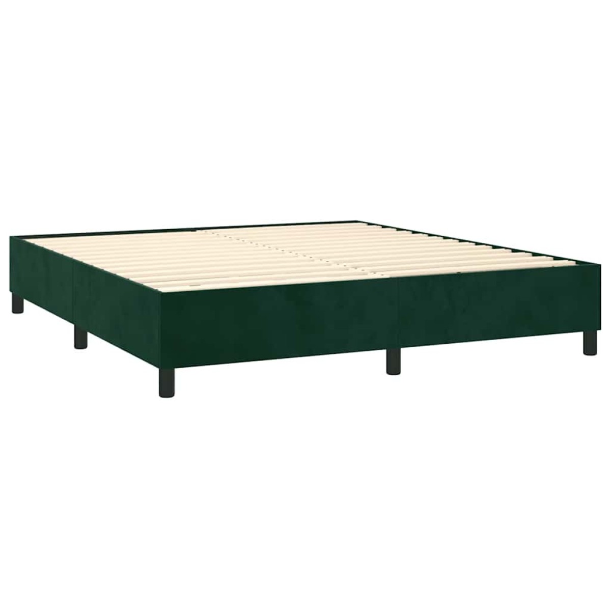 vidaXL Πλαίσιο Κρεβατιού Boxspring Σκούρο Πράσινο 160x200 εκ Βελούδινο