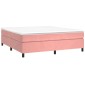 vidaXL Πλαίσιο Κρεβατιού Boxspring Ροζ 160x200 εκ. Βελούδινο
