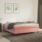 vidaXL Πλαίσιο Κρεβατιού Boxspring Ροζ 160x200 εκ. Βελούδινο