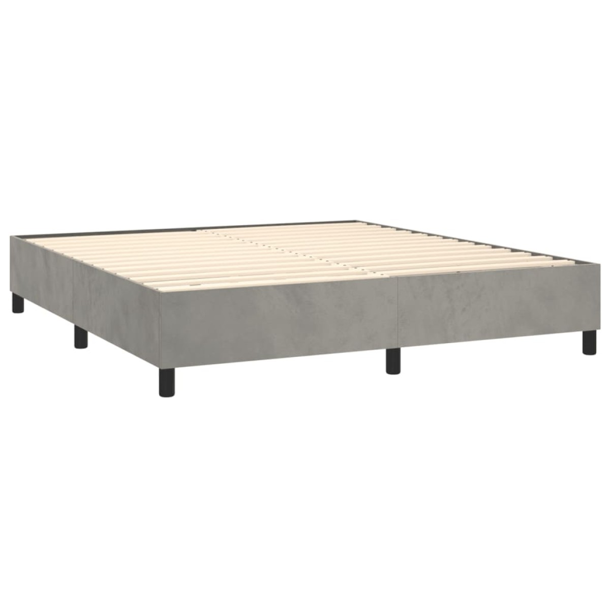 vidaXL Πλαίσιο Κρεβατιού Boxspring Ανοιχτό Γκρι 180x200 εκ. Βελούδινο