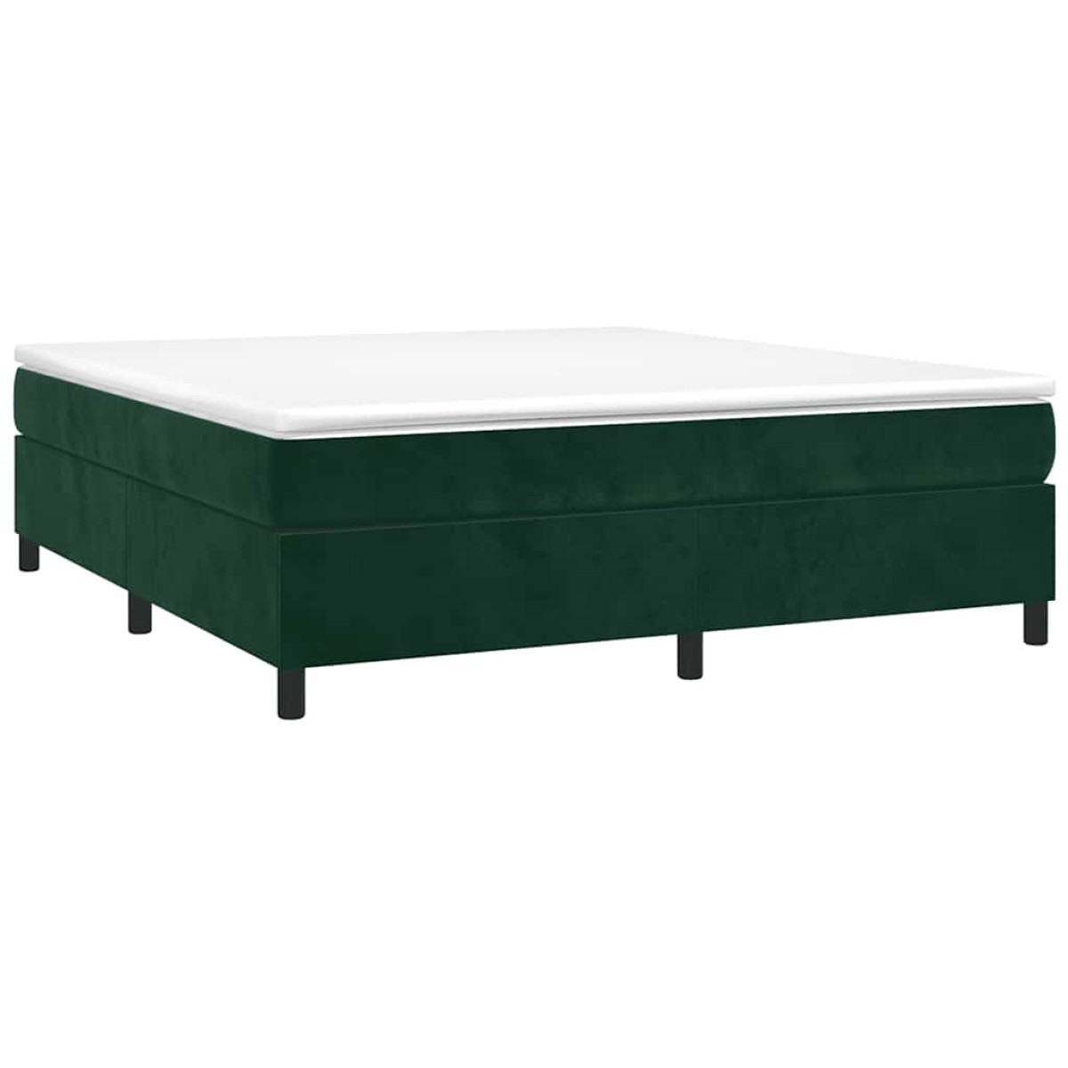 vidaXL Πλαίσιο Κρεβατιού Boxspring Σκούρο Πράσινο 180x200 εκ Βελούδινο