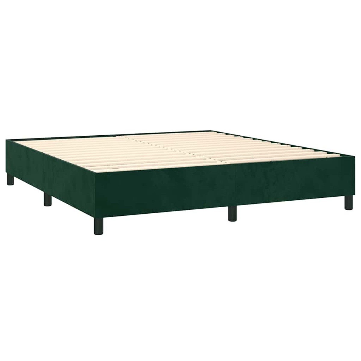 vidaXL Πλαίσιο Κρεβατιού Boxspring Σκούρο Πράσινο 180x200 εκ Βελούδινο