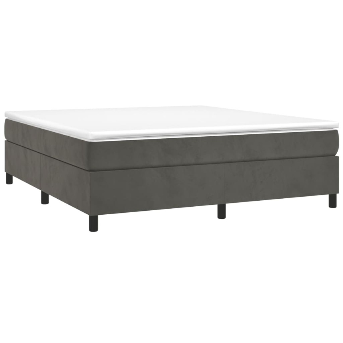 vidaXL Πλαίσιο Κρεβατιού Boxspring Σκούρο Γκρι 200x200 εκ. Βελούδινο