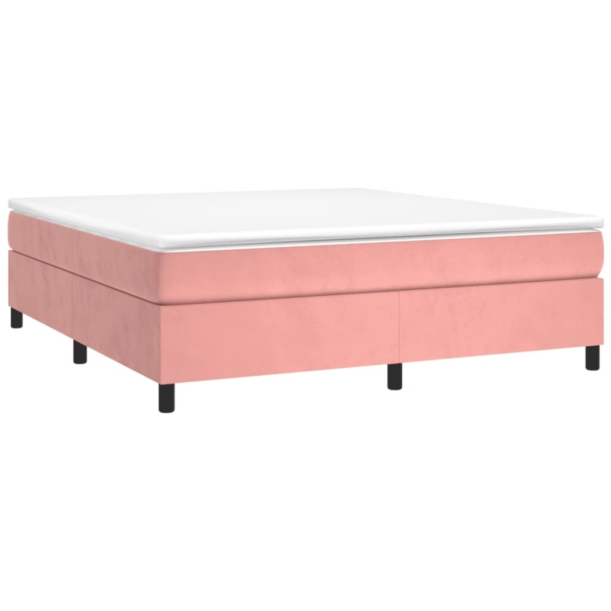 vidaXL Πλαίσιο Κρεβατιού Boxspring Ροζ 200x200 εκ. Βελούδινο