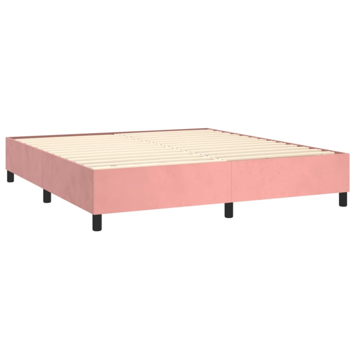 vidaXL Πλαίσιο Κρεβατιού Boxspring Ροζ 200x200 εκ. Βελούδινο