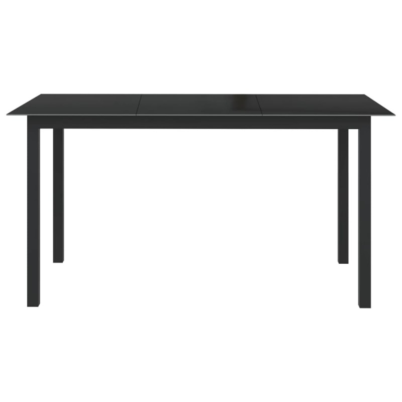 vidaXL Τραπέζι Κήπου Μαύρο 150 x 90 x 74 εκ. από Αλουμίνιο / Γυαλί