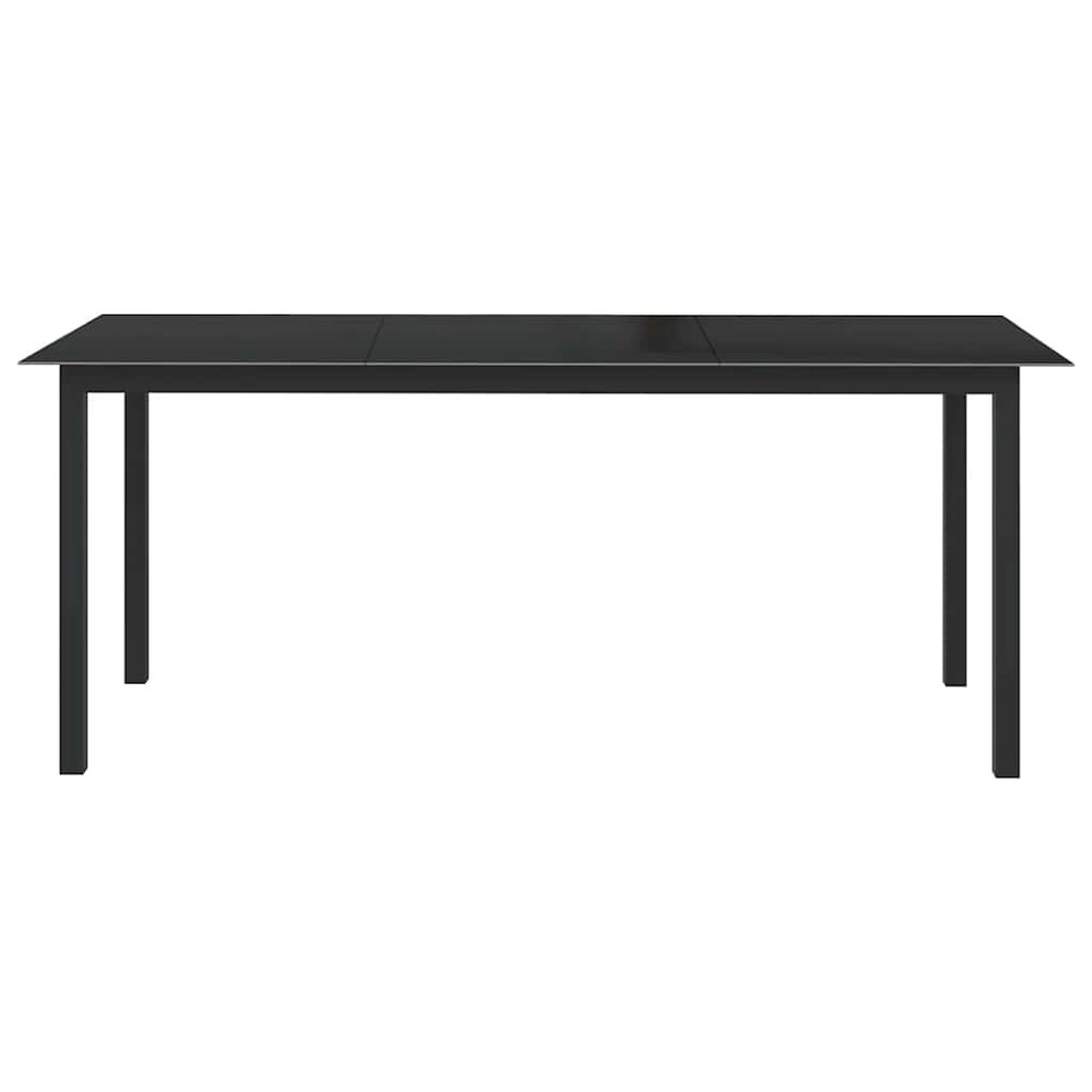 vidaXL Τραπέζι Κήπου Μαύρο 190 x 90 x 74 εκ. από Αλουμίνιο / Γυαλί