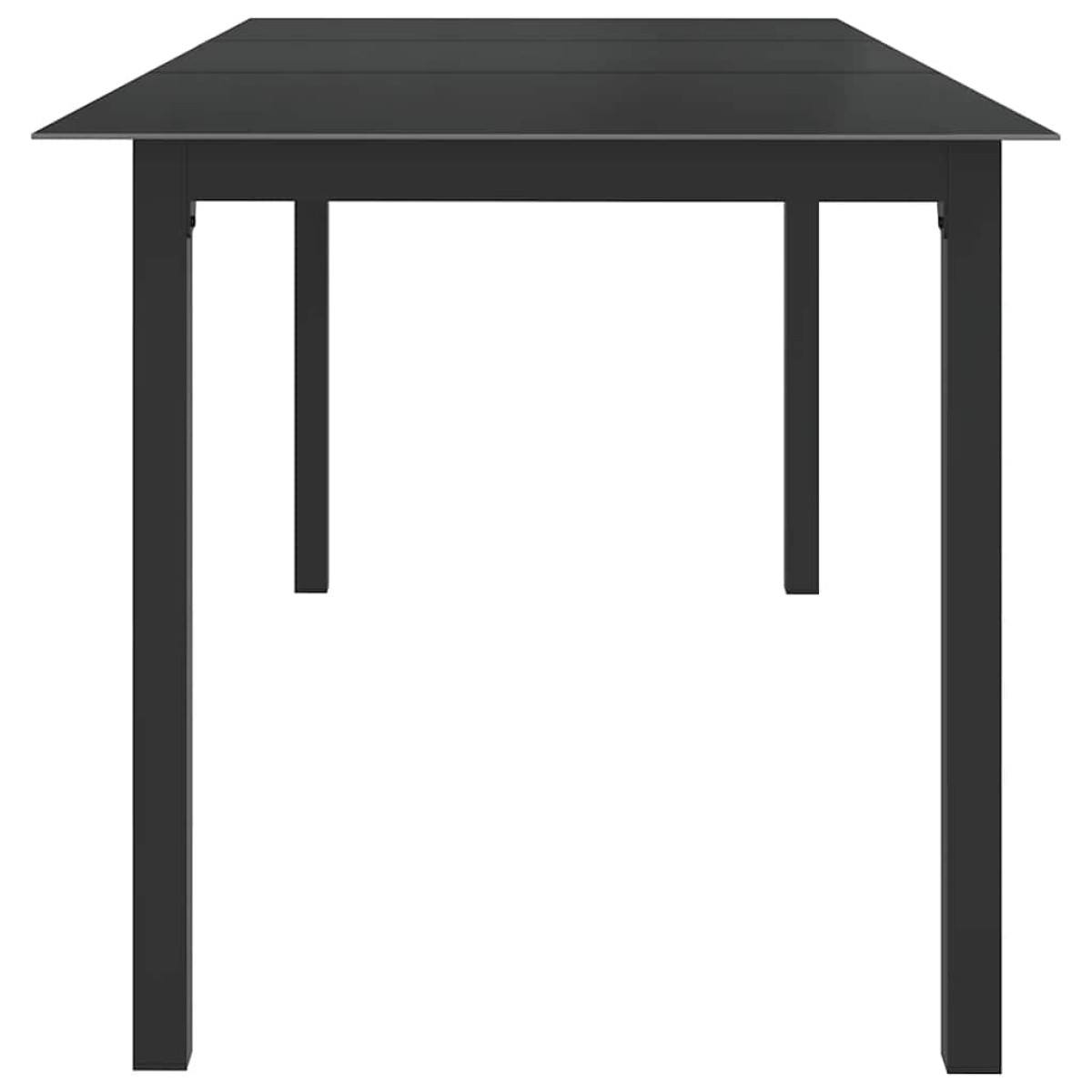 vidaXL Τραπέζι Κήπου Μαύρο 190 x 90 x 74 εκ. από Αλουμίνιο / Γυαλί
