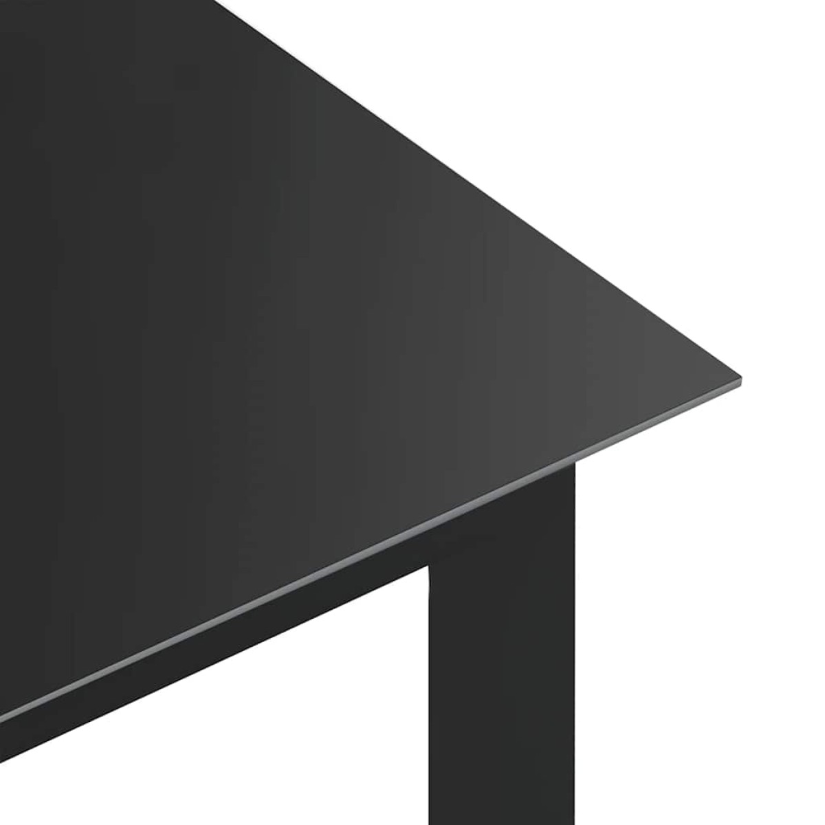 vidaXL Τραπέζι Κήπου Μαύρο 190 x 90 x 74 εκ. από Αλουμίνιο / Γυαλί