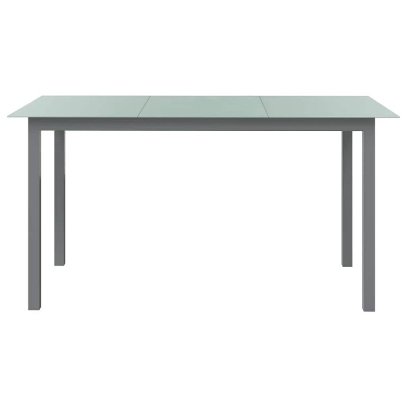 vidaXL Τραπέζι Κήπου Ανοιχτό Γκρι 150x90x74 εκ. από Αλουμίνιο / Γυαλί