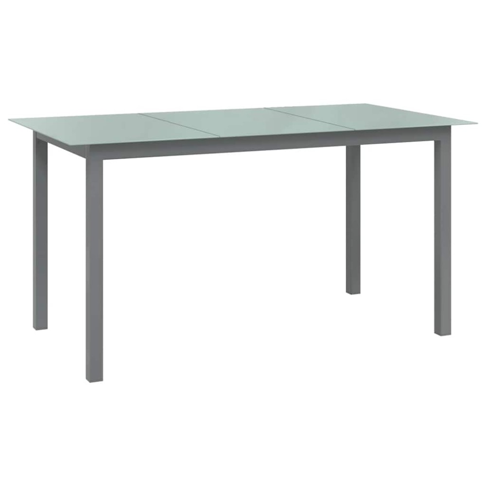 vidaXL Τραπέζι Κήπου Ανοιχτό Γκρι 150x90x74 εκ. από Αλουμίνιο / Γυαλί