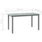 vidaXL Τραπέζι Κήπου Ανοιχτό Γκρι 150x90x74 εκ. από Αλουμίνιο / Γυαλί