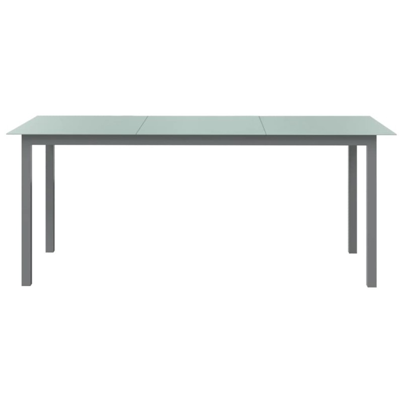 vidaXL Τραπέζι Κήπου Ανοιχτό Γκρι 190x90x74 εκ. από Αλουμίνιο / Γυαλί