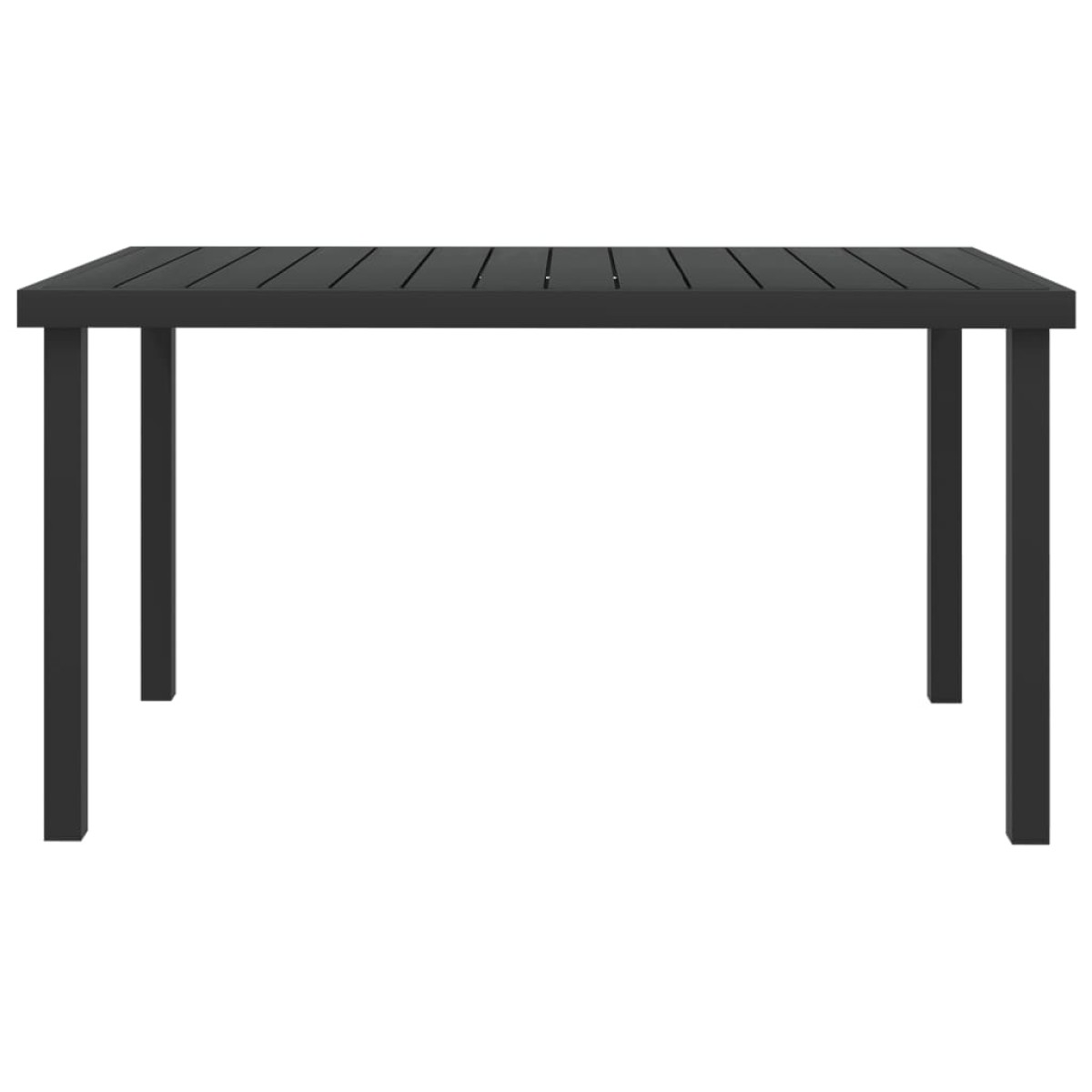 vidaXL Τραπέζι Κήπου Μαύρο 140 x 90 x 74 εκ. από Αλουμίνιο και WPC