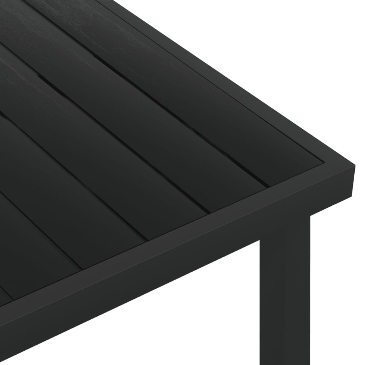 vidaXL Τραπέζι Κήπου Μαύρο 140 x 90 x 74 εκ. από Αλουμίνιο και WPC