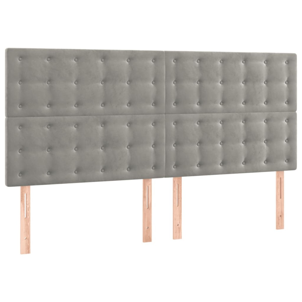 vidaXL Κεφαλάρι Κρεβατιού LED Ανοιχτό Γκρι 180x5x118/128 εκ. Βελούδινο