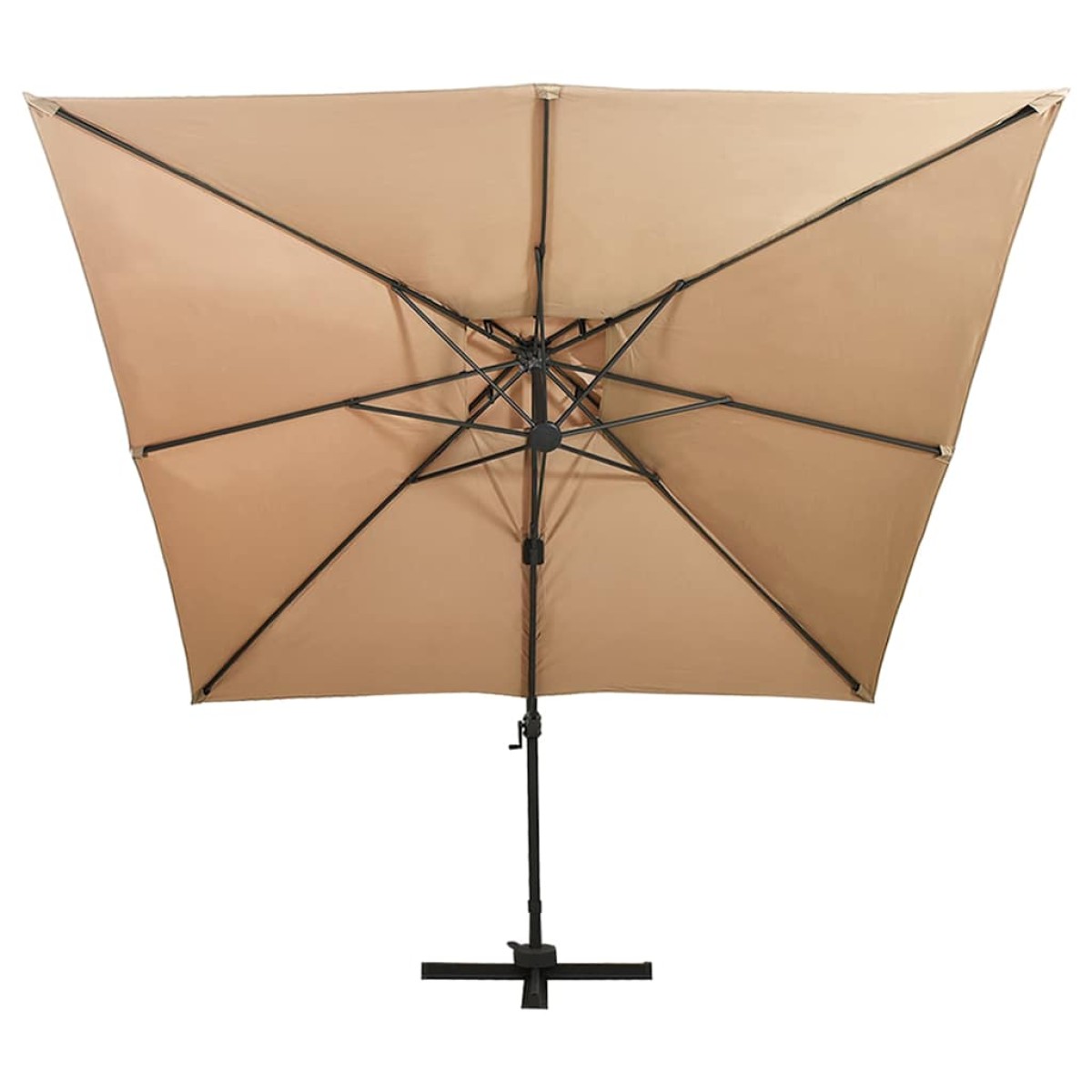 vidaXL Ομπρέλα Κρεμαστή με Διπλή Οροφή Taupe 300 x 300 εκ.