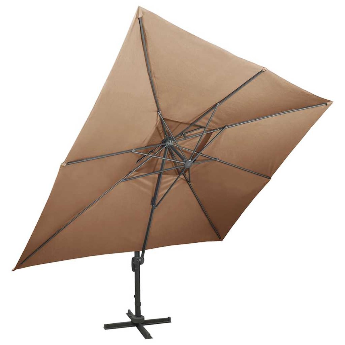 vidaXL Ομπρέλα Κρεμαστή με Διπλή Οροφή Taupe 400 x 300 εκ.