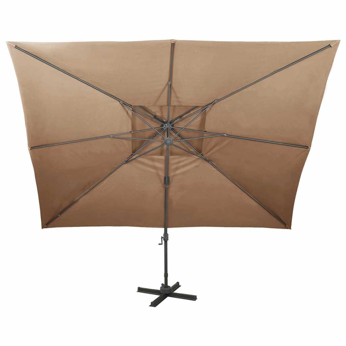 vidaXL Ομπρέλα Κρεμαστή με Διπλή Οροφή Taupe 400 x 300 εκ.