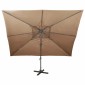 vidaXL Ομπρέλα Κρεμαστή με Διπλή Οροφή Taupe 400 x 300 εκ.