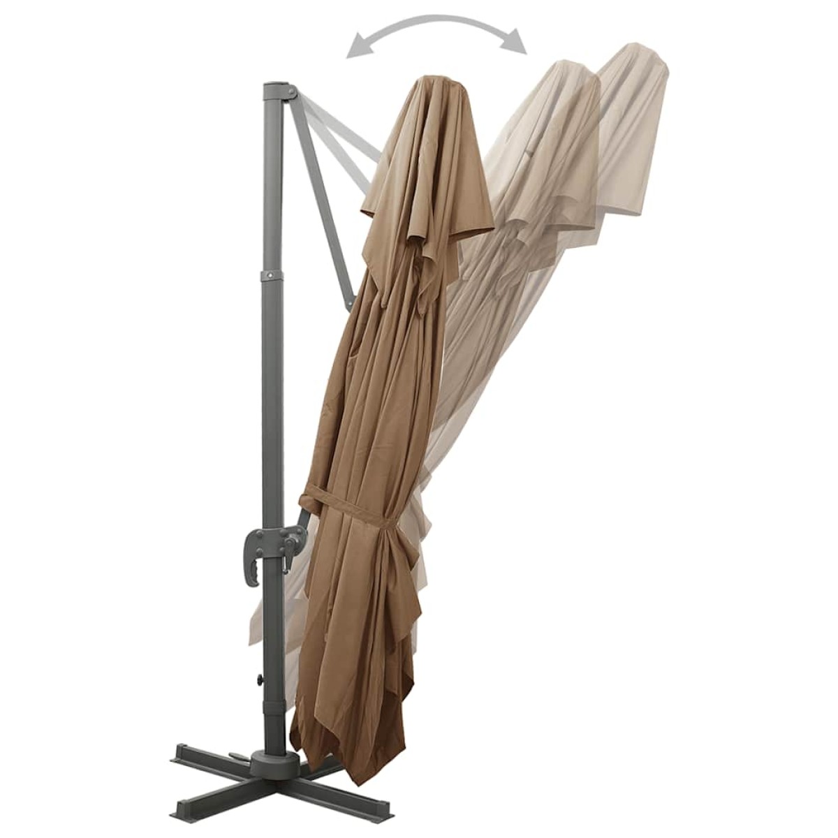 vidaXL Ομπρέλα Κρεμαστή με Διπλή Οροφή Taupe 400 x 300 εκ.