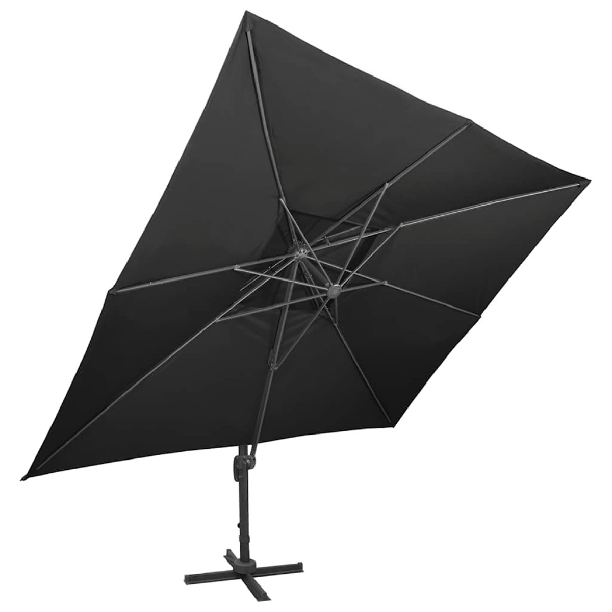 vidaXL Ομπρέλα Κρεμαστή με Διπλή Οροφή Μαύρη 400 x 300 εκ.