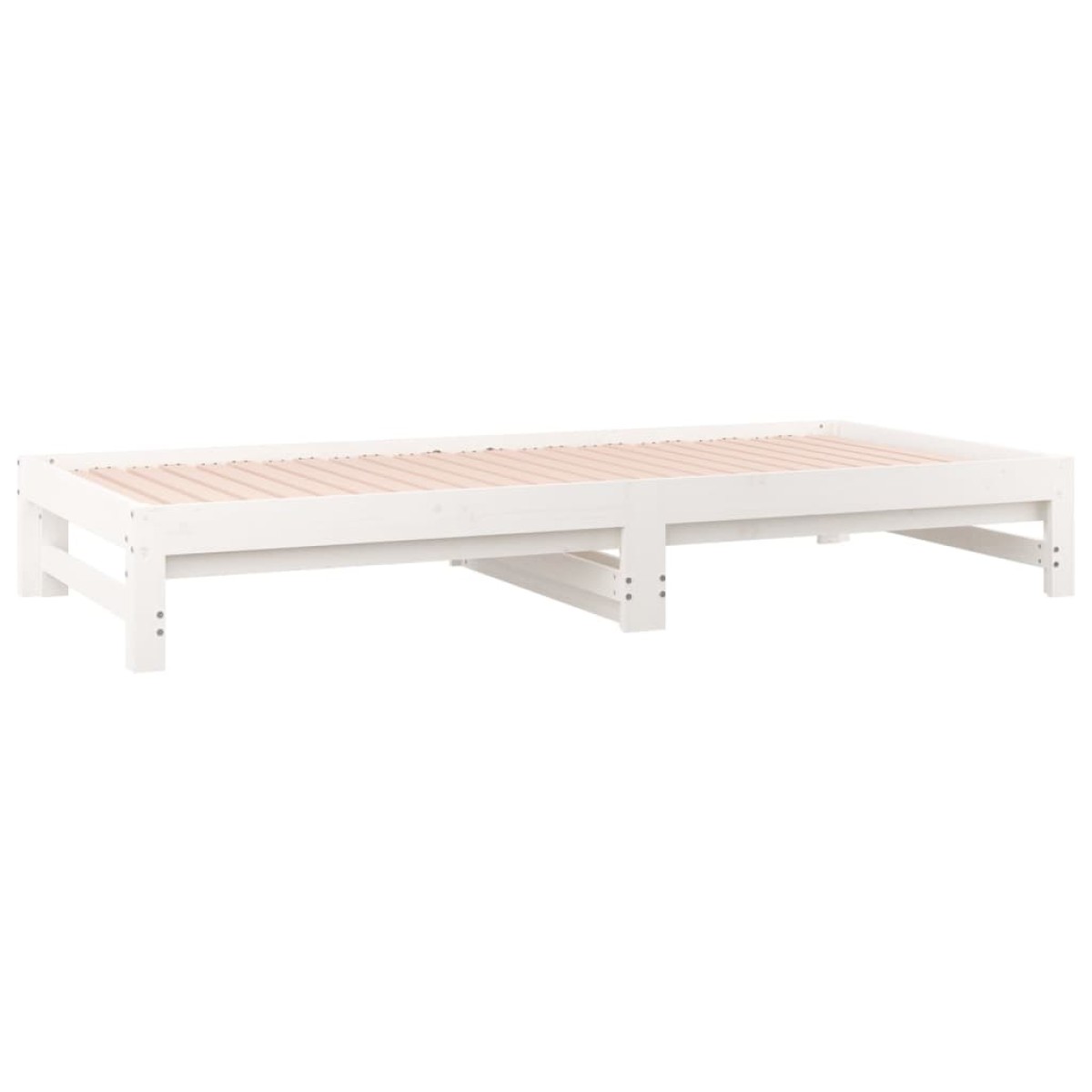 vidaXL Καναπές Κρεβάτι Συρόμενος Λευκός 2x(90x190) εκ. από Μασίφ Πεύκο