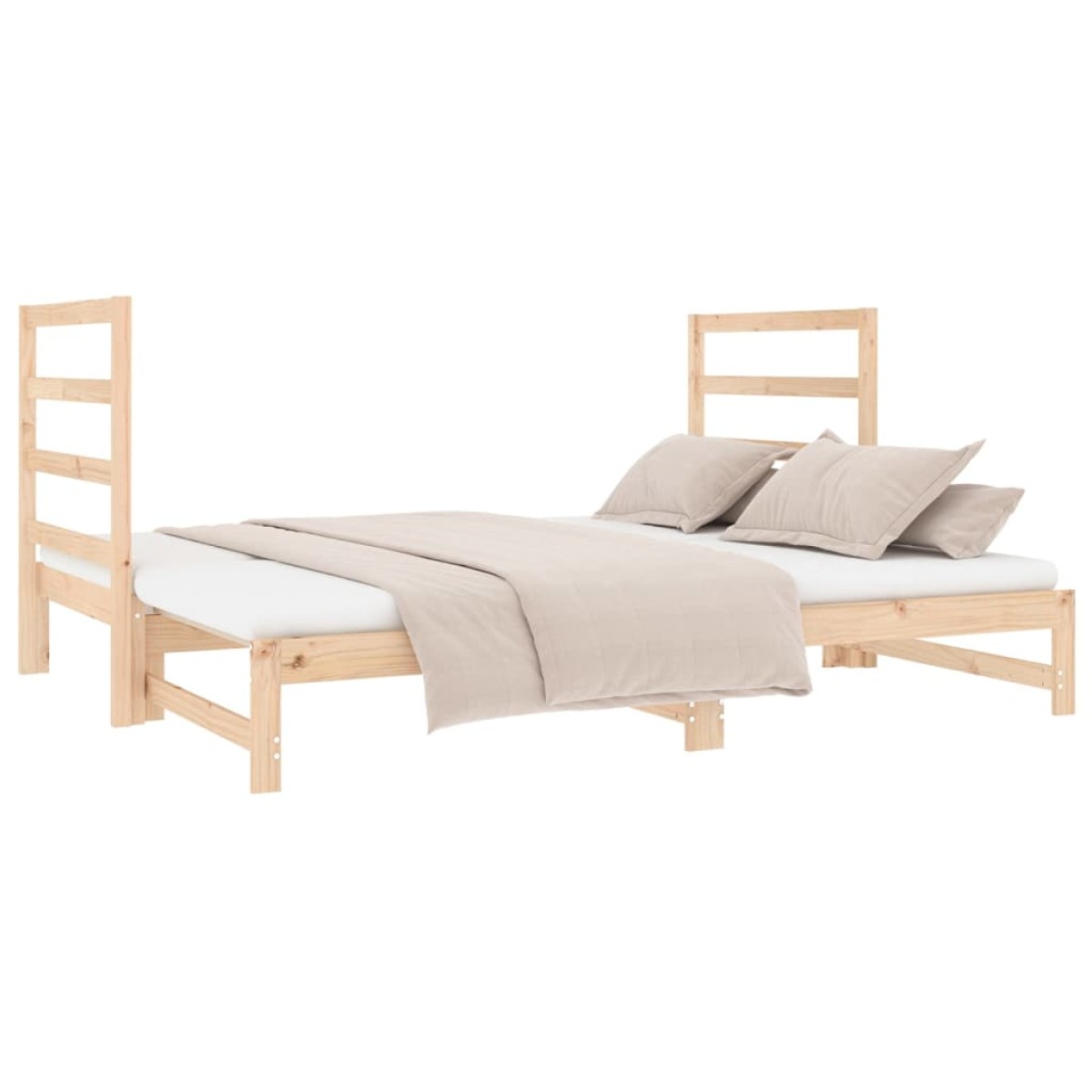 vidaXL Καναπές Κρεβάτι Συρόμενος 2x(90x190) εκ. Μασίφ Ξύλο Πεύκου