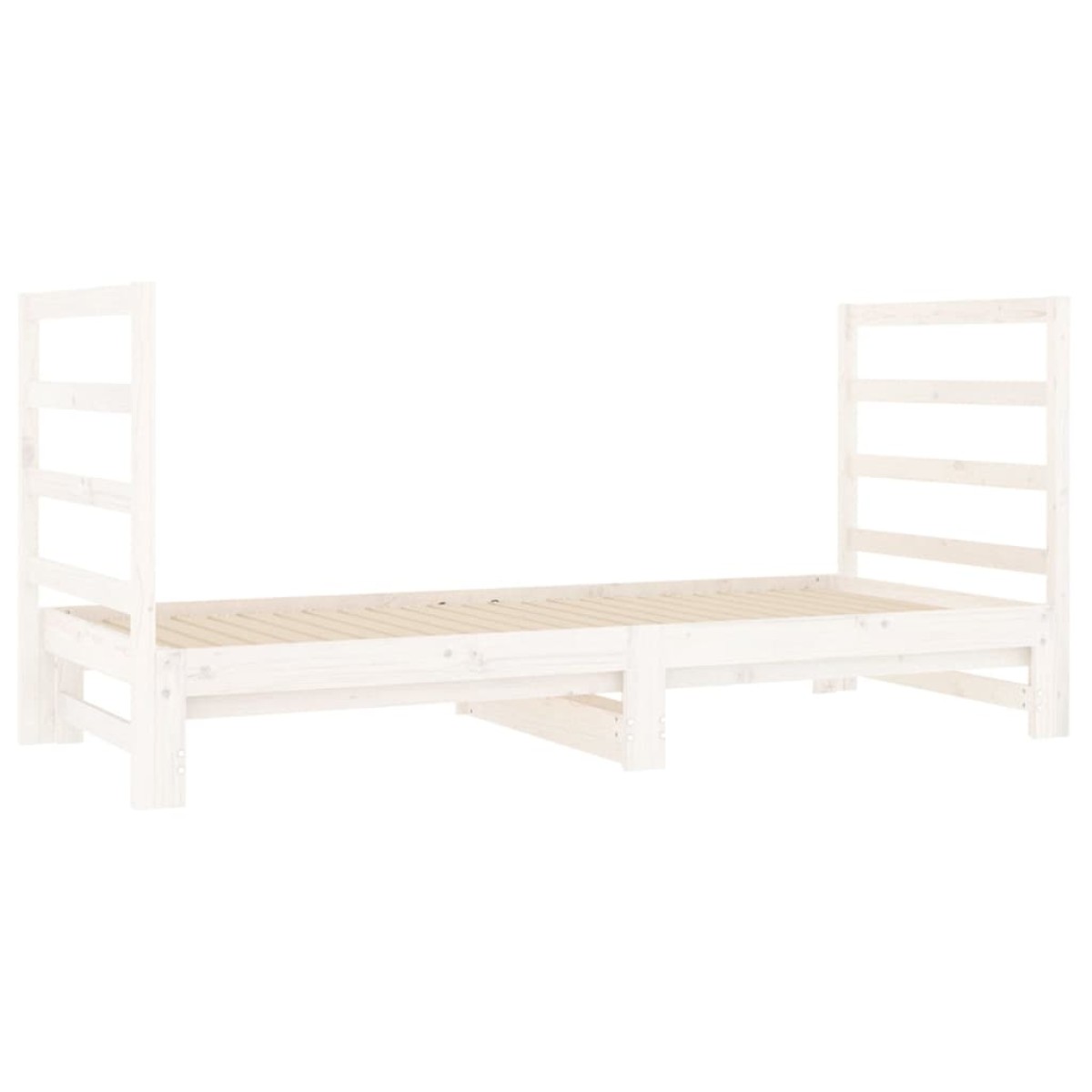 vidaXL Καναπές Κρεβάτι Συρόμενος Λευκός 2x(90x190) εκ. από Μασίφ Πεύκο