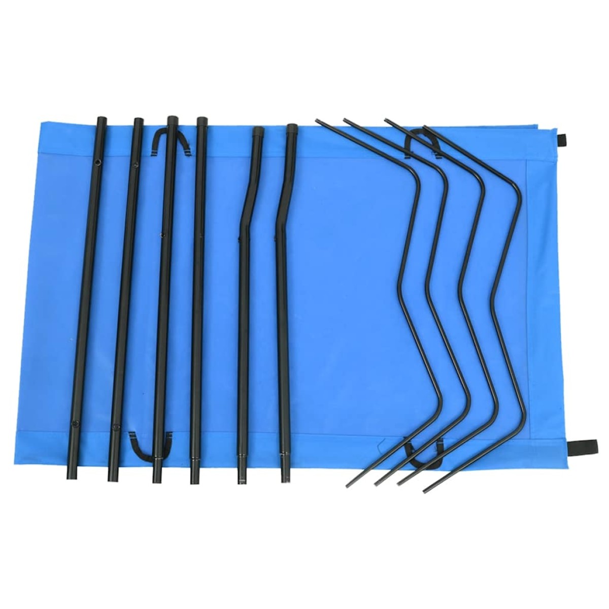 vidaXL Κρεβάτι Κάμπινγκ Μπλε 180x60x19 εκ. Ύφασμα Oxford και Ατσάλι