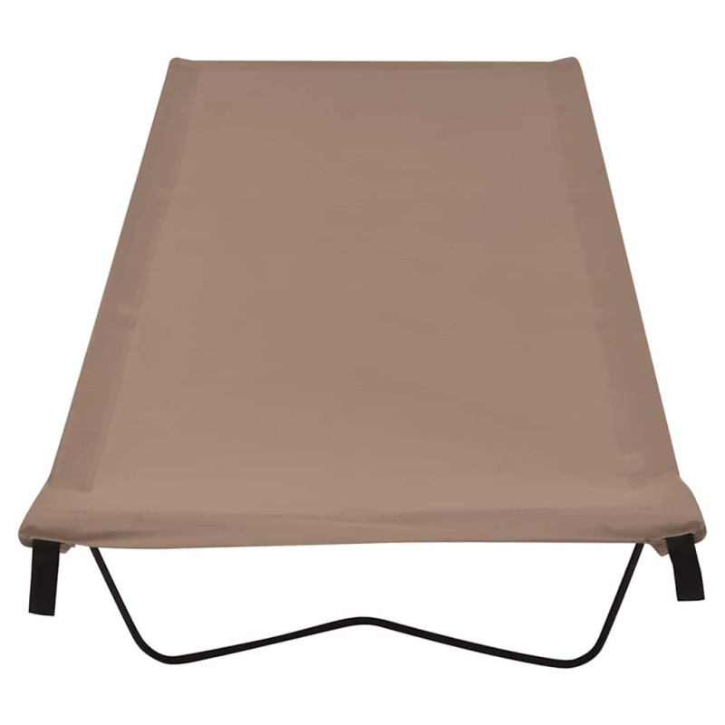 vidaXL Κρεβάτι Κάμπινγκ Χρώμα Taupe 180x60x19εκ. Ύφασμα Oxford/Ατσάλι