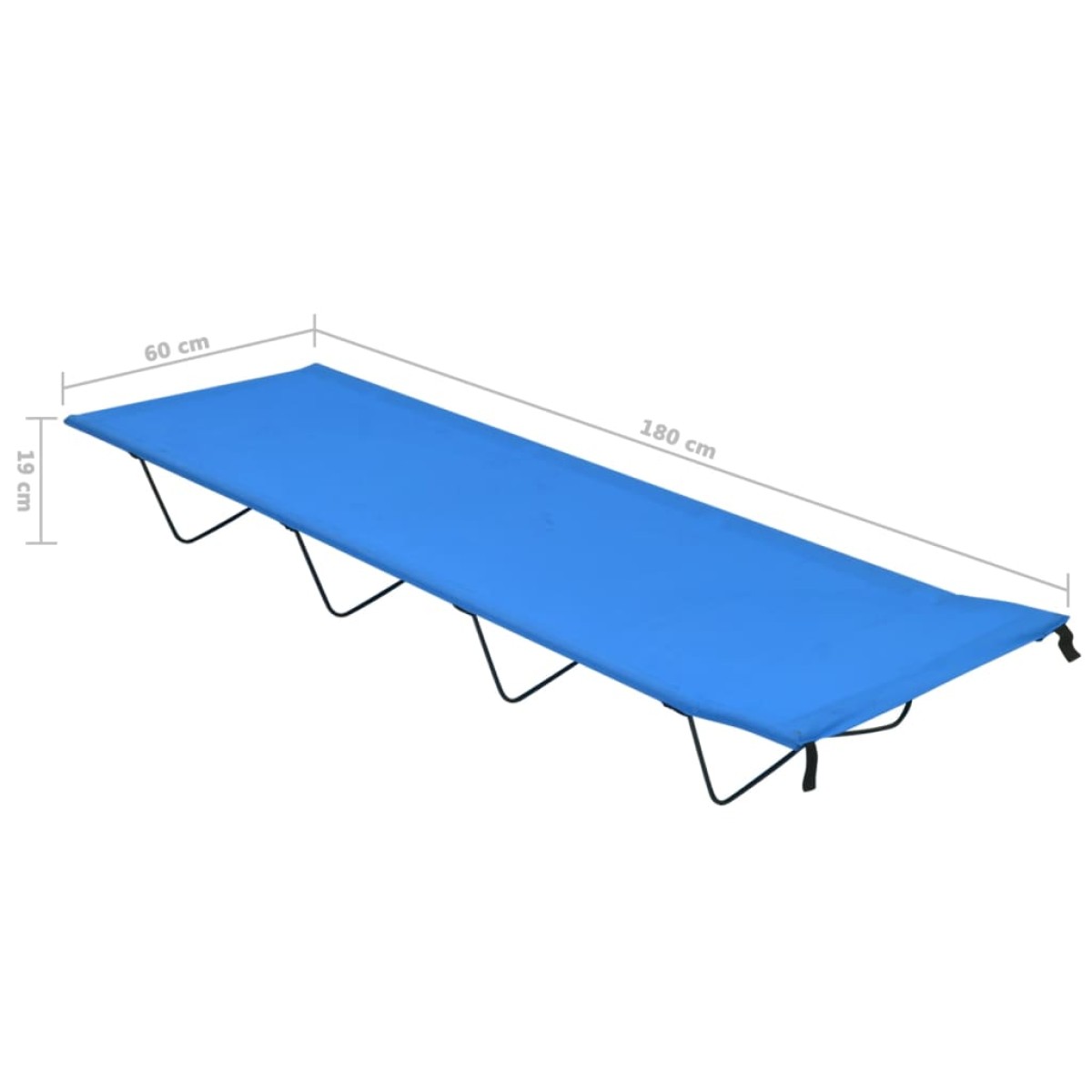 vidaXL Κρεβάτια Κάμπινγκ 2 τεμ. Μπλε 180x60x19εκ Ύφασ. Oxford/Ατσάλι