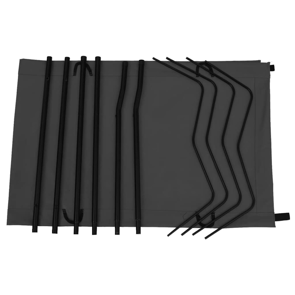 vidaXL Κρεβάτια Κάμπινγκ 2 τεμ Μαύρα 180x60x19 εκ Ύφασ. Oxford/Ατσάλι