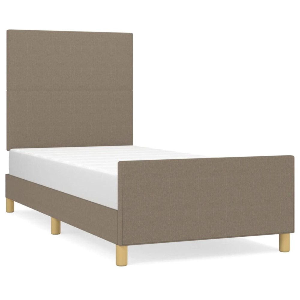 vidaXL Σκελετός Κρεβατιού Χωρίς Στρώμα Taupe 90x190 εκ. Υφασμάτινο