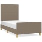 vidaXL Πλαίσιο Κρεβατιού με Κεφαλάρι Taupe 90x190 εκ. Υφασμάτινο