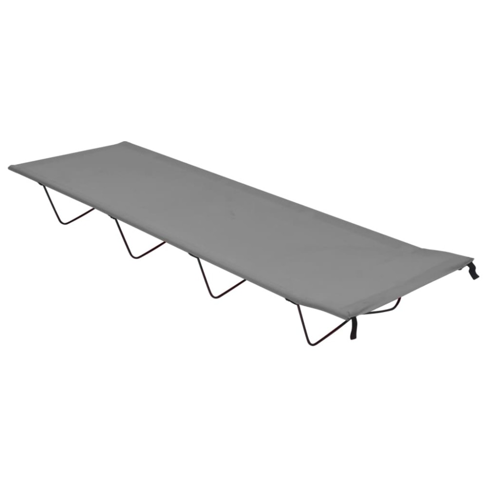 vidaXL Κρεβάτια Κάμπινγκ 2 τεμ. Γκρι 180x60x19εκ. Ύφασ. Oxford/Ατσάλι