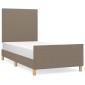 vidaXL Πλαίσιο Κρεβατιού με Κεφαλάρι Taupe 90x200 εκ. Υφασμάτινο