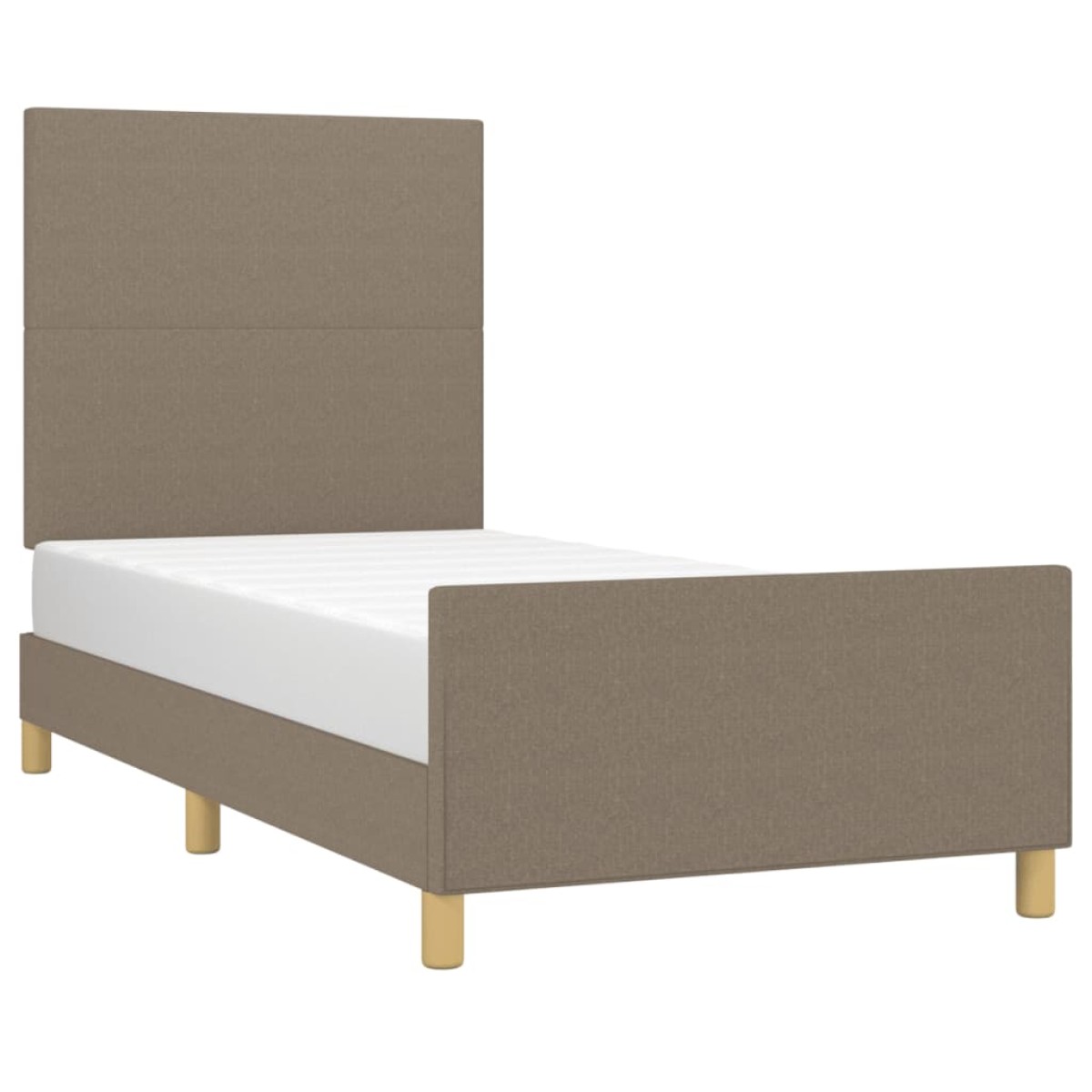 vidaXL Πλαίσιο Κρεβατιού με Κεφαλάρι Taupe 90x200 εκ. Υφασμάτινο