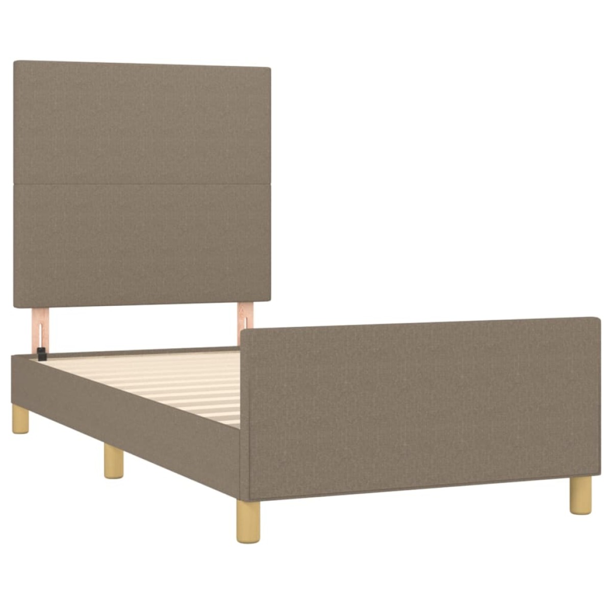 vidaXL Πλαίσιο Κρεβατιού με Κεφαλάρι Taupe 90x200 εκ. Υφασμάτινο