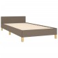 vidaXL Πλαίσιο Κρεβατιού με Κεφαλάρι Taupe 90x200 εκ. Υφασμάτινο